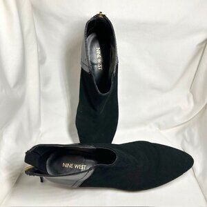NINE WEST ORION Black Suede Leather combo Booties